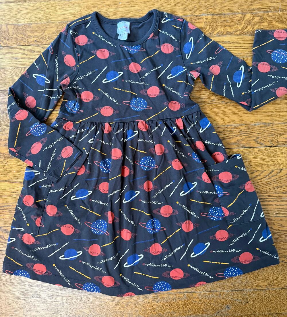 Hanna Andersson Girls' Space Theme Dress Size 6-7